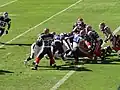 The Texans attempt a rush at the goal line.