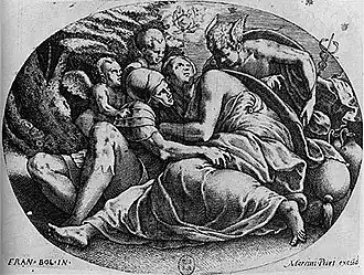 Hermes bei Calypso und Odysseus by Hubert Maurer