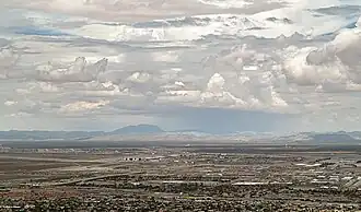A photo of the Hueco Mountains from the distance