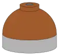 Illustration of cylinder shoulder painted brown for helium