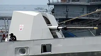 76 mm SRGM built by FGK Kanpur is on board the INS Vikrant and all the new vessels of the Indian Navy, its ammunition is manufactured at OFK Jabalpur
