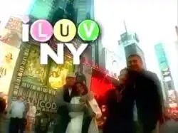 An image of Mark Herras, Jennylyn Mercado, Jolina Magdangal and Marvin Agustin in Times Square, New York. The series title is displayed on the upper left side of the image.