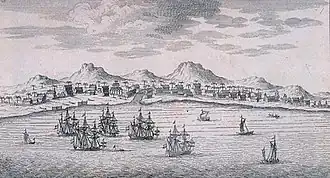 Image 27Jayakarta circa 1605–8, before its complete destruction by the Dutch, showing earlier pre-colonial structures before Batavia was founded (from Colonial architecture in Jakarta)