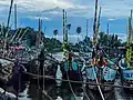 Idenau, Cameroon. Shipping boats