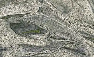 Iguana Green "Granite" (gneiss), polished stone from a quarry near Messias Targino