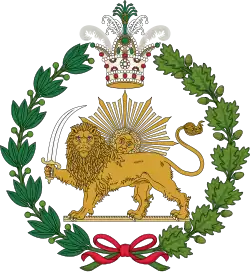 Imperial Coat of arms of Iran. Qajar dynasty (1907–1925)