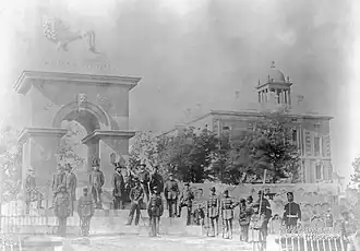 The Welsford-Parker Monument Inauguration - George Lang of Chebucto Grays standing far left in front pair