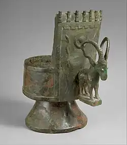 Incense burner (Pre-Islamic South Arabian); c. mid-1st millennium BC; bronze; height: 27.6 cm; Metropolitan Museum of Art[16]