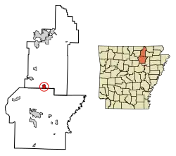 Location of Cave City in Independence County and Sharp County, Arkansas.