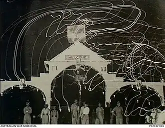 Indian troops celebrate India's Independence at BCOF base in Bofu, Japan