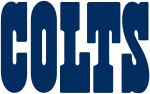 "COLTS" in blue