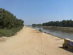 Indira Gandhi canal near Rawatsar in Hanumangarh district of Rajasthan state of India.