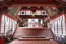 Inside the shrine buildings