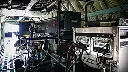 MovieBird Crane mounted inside airplane