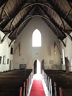 Interior, looking towards the door
