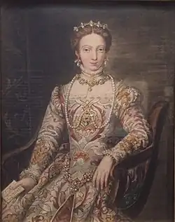 Anachronistic portrait of Isabella Gonzaga, wife of Francesco Ferdinando d'Avalos, by Valentín Carderera, 1831.