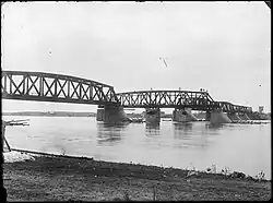 The bridge under construction.