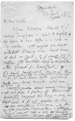 Letter written by J.S. Phillpotts after ascending the Jungfrau, July 1863. (Wrongly marked 1862.)
