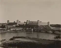 Ivangorod fortress and bridge at the end of the 19th century