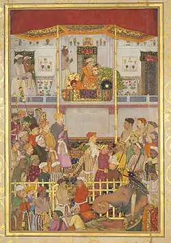 Jahangir Receives Prince Khurram at Ajmer on His Return from the Mewar Campaign, Balchand, c. 1635