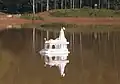 Jain shrine inside Kundalpur lake