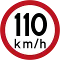 R33 Speed limit (110 km/h)