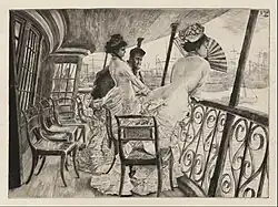 Drypoint, reproduced as an etching, Souvenir of a Ball on Shipboard, 1876