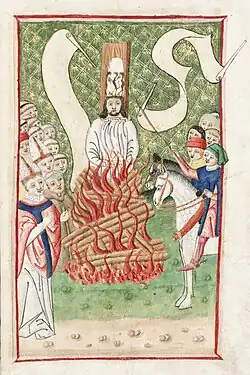 Burning of Jan Hus at the Council of Constance, Jena Codex, 15th century
