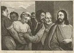 Print by Jan van Troyen after Teniers for the Theatrum Pictorium, 1673