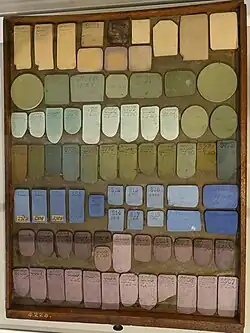 Trial pieces, with numbers keyed to Wedgwood's Experiment Book, 1773–1776