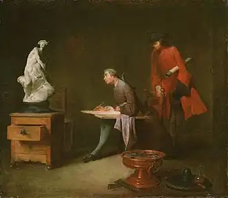 The Drawing Lesson (ca. 1734), oil on canvas, 41 × 47&nbsp;cm., Tokyo Fuji Art Museum