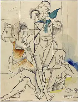 Jean Metzinger, 1913, Etude pour L'Oiseau bleu (Study for The Blue Bird), watercolor, graphite and ink on paper, 37 x 29.5&nbsp;cm, Centre Pompidou, Musée National d'Art Moderne, Paris