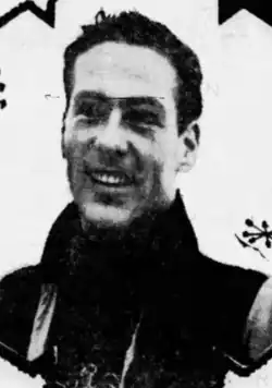 Black and white photo of Vuarnet smiling