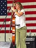 Jenny Keel plays bass at Appalachian Uprising in Scottown, Ohio on June 5, 2009.