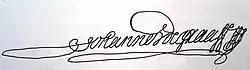Johannes de Graaff stylized autograph, in ink