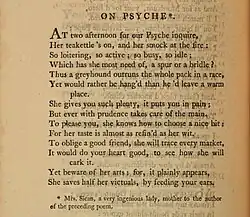 Jonathan Swift On Psyche 1733