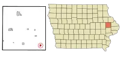 Location of Oxford Junction, Iowa