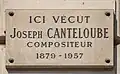 Composer Joseph Canteloube lived at no. 146.