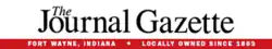 The current nameplate. The Journal-Gazette previously used a square-serif typeface, rather than the black letter used by many newspapers.