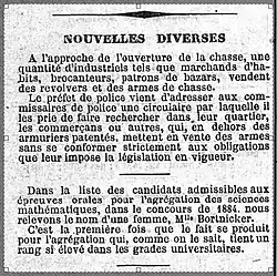 Journal des débats of 20 August 1884