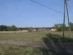 A distant view of Kłosowice village