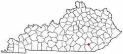Location of North Corbin, Kentucky