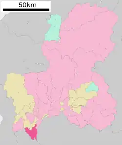 Location of Kaizu in Gifu Prefecture