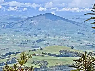 Kakepuku (449m) from the west, as seen from Wharauroa (850m), Mount Pirongia