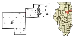 Location of Reddick in Kankakee County, Illinois