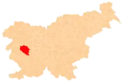 The location of the Municipality of Idrija