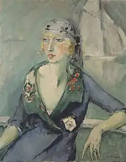 La femme au foulard, before 1920, oil on canvas, 92.5&nbsp;cm ×&nbsp;73.5&nbsp;cm (36.4&nbsp;in ×&nbsp;28.9&nbsp;in)