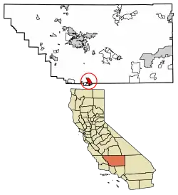 Location of Lebec in Kern County, California