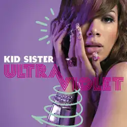 An image of a woman against a purple background, with part of her hair covering the right eye. The artist's name and album title appear on the cover, colored in white and magenta.