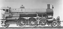 Side view of the preceding kkStB class 110 locomotive